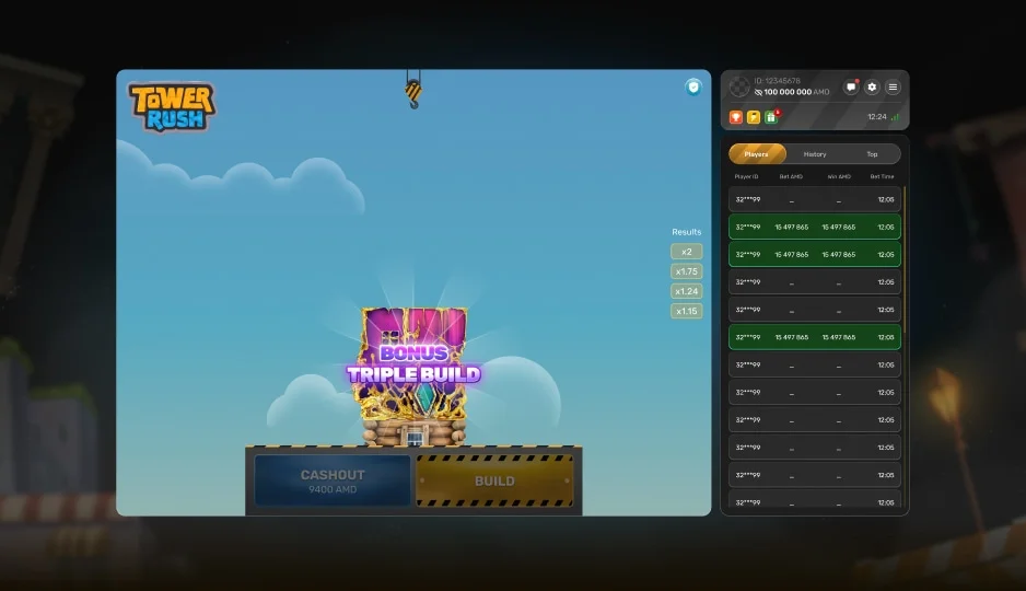 Tawar Ras game gameplay screenshot showing floor stacking